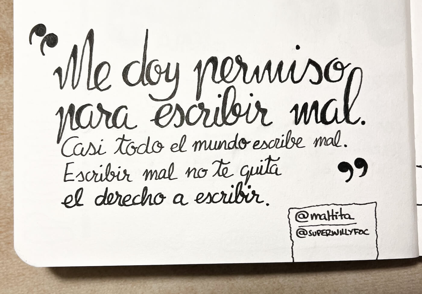 Foto montaje de la cita escrita manuscrita con la frase de Maltita como miniatura del post completo