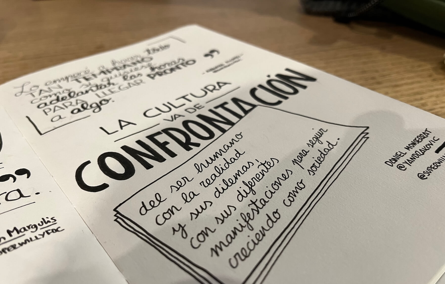 Foto montaje de la cita escrita manuscrita con la frase de Daniel Monserrat como miniatura del post completo